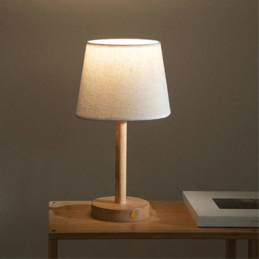 CozyGlow | Wireless Wooden Table Lamp for Warm Ambiance