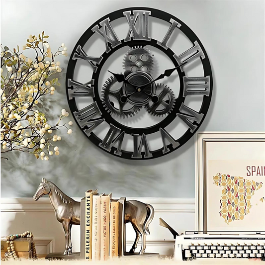 OpulentTime | Vintage Industrial Wall Clock Decor