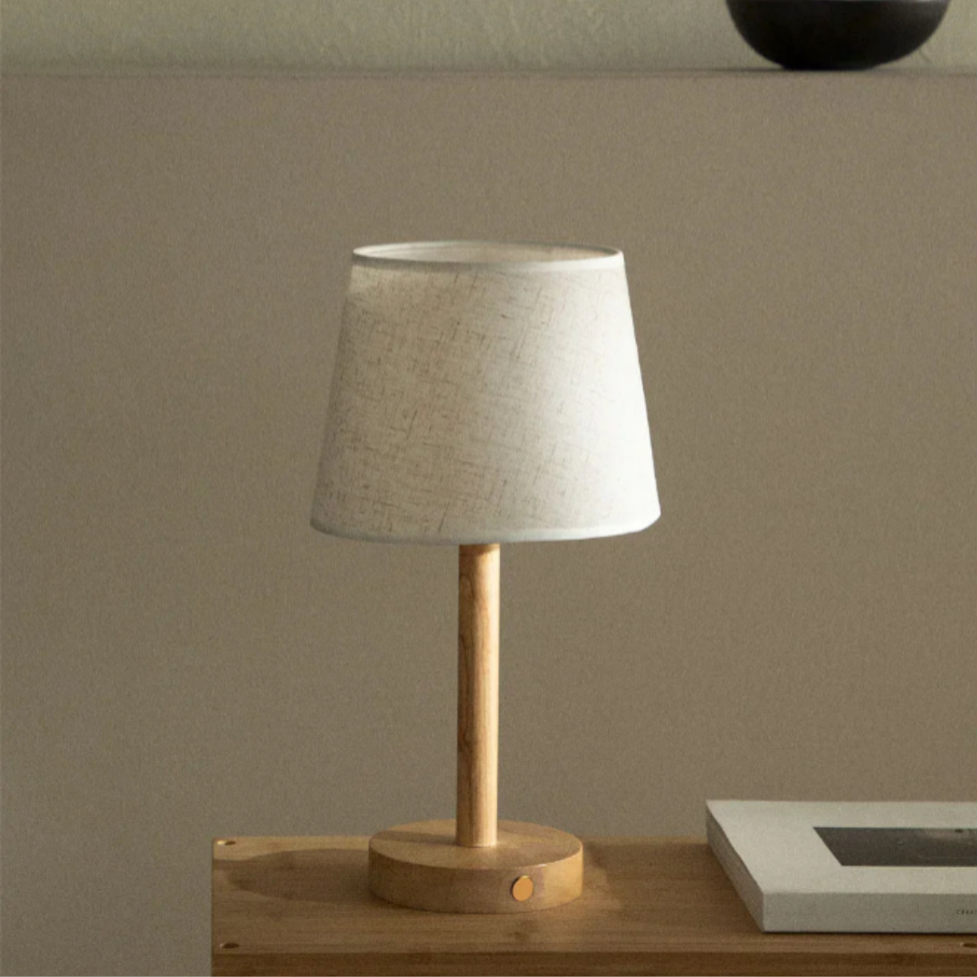 CozyGlow | Wireless Wooden Table Lamp for Warm Ambiance