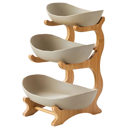 FruitElegance | Three-Tiered Fruit Stand for Stylish Storage