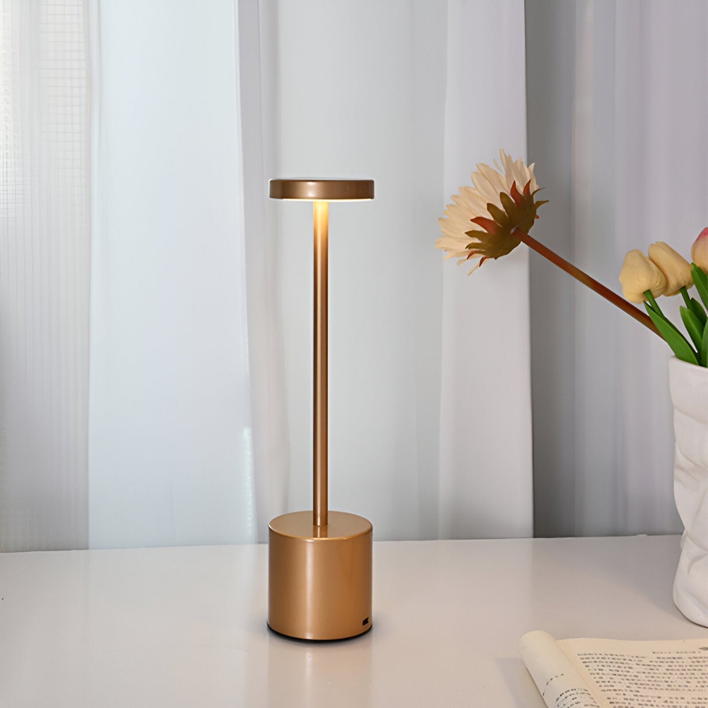 EternaGlow | Retro LED Table Lamp with Wireless Charging