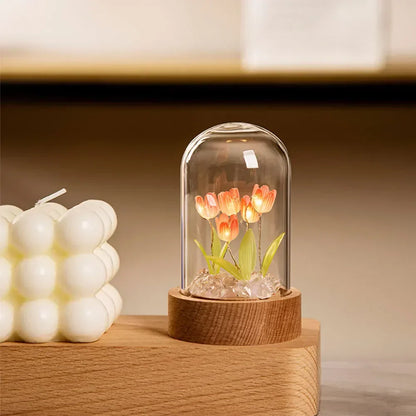 FloraGlow | Elegant Handmade LED Table Lamp for Home Decor