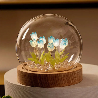 FloraGlow | Elegant Handmade LED Table Lamp for Home Decor