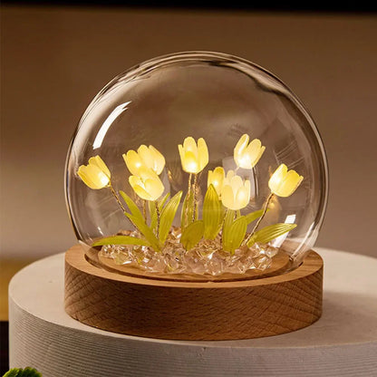 FloraGlow | Elegant Handmade LED Table Lamp for Home Decor