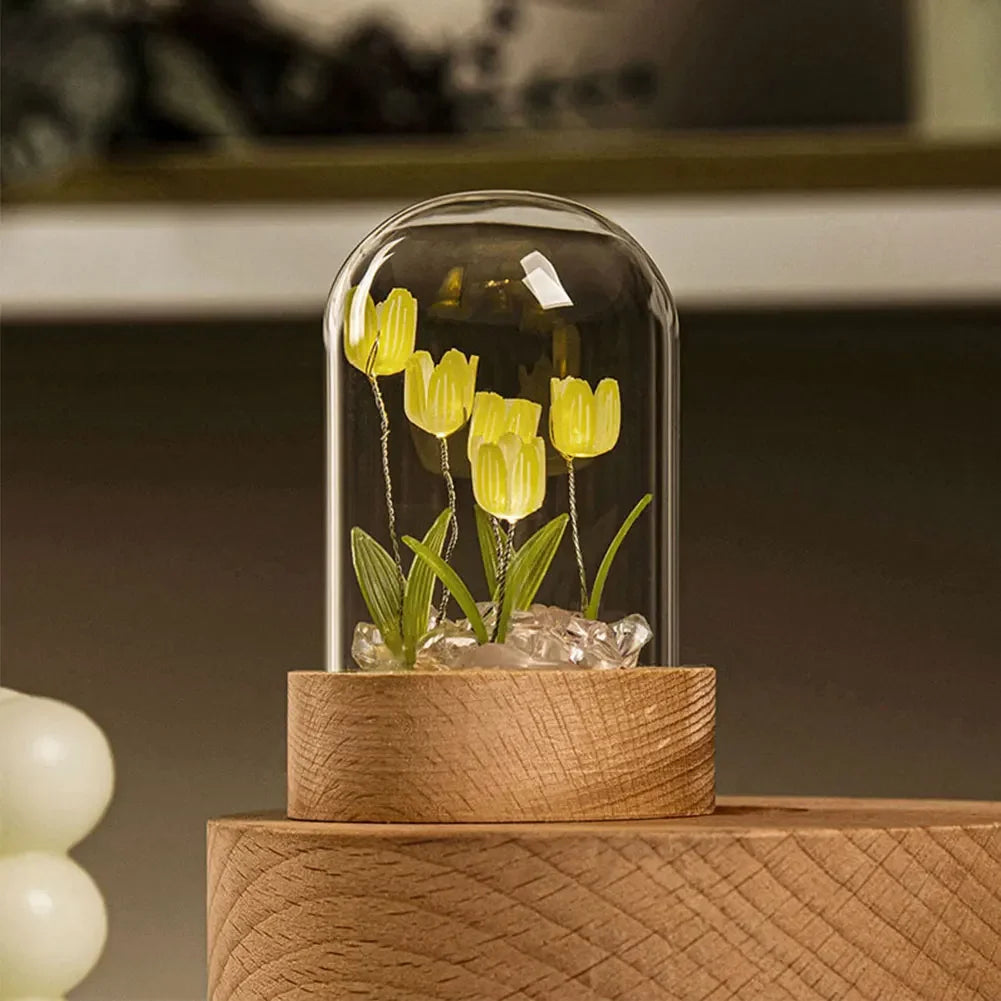 FloraGlow | Elegant Handmade LED Table Lamp for Home Decor