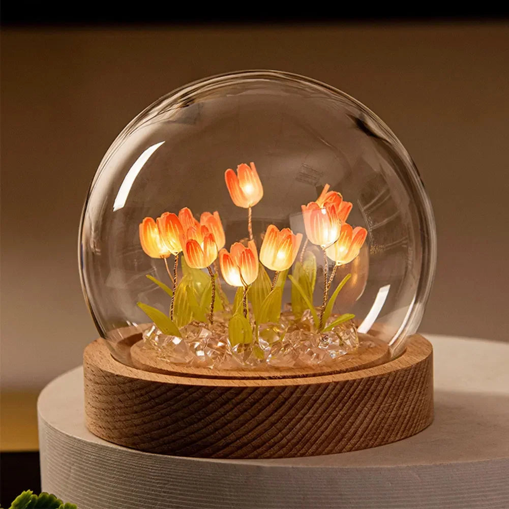 FloraGlow | Elegant Handmade LED Table Lamp for Home Decor