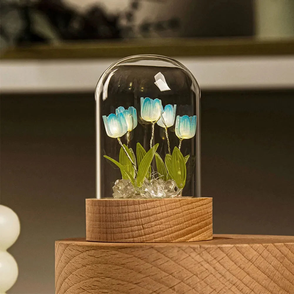 FloraGlow | Elegant Handmade LED Table Lamp for Home Decor