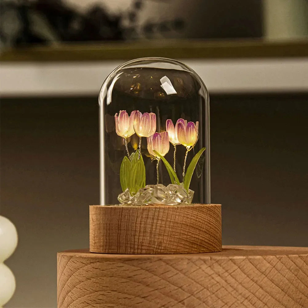 FloraGlow | Elegant Handmade LED Table Lamp for Home Decor