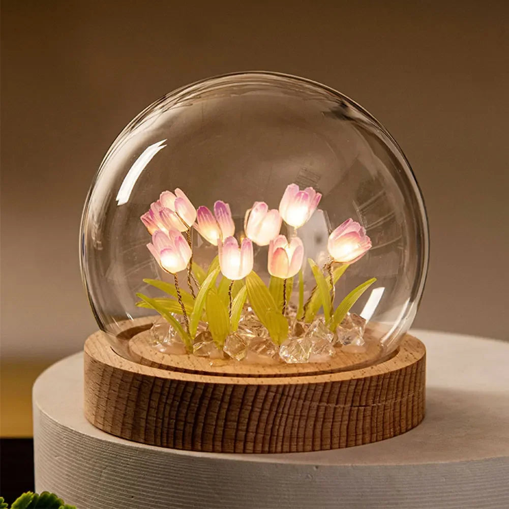 FloraGlow | Elegant Handmade LED Table Lamp for Home Decor