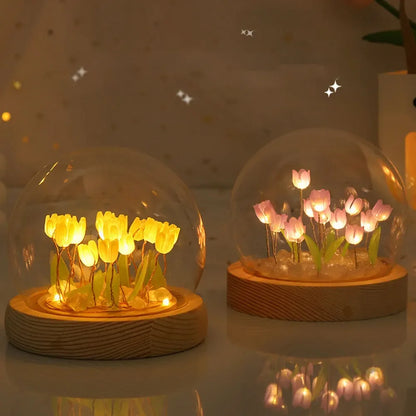 FloraGlow | Elegant Handmade LED Table Lamp for Home Decor