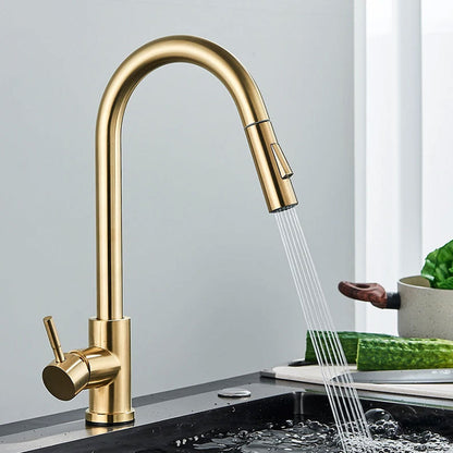 SmartFlowFaucet | Touch-Sensitive Kitchen Tap with Pull-Down Spray